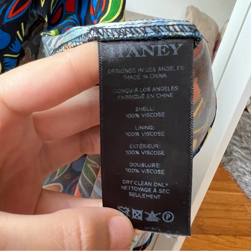 haney olivia faux wrap midi dress size 6 blue orange red yellow CL - Picture 8 of 9